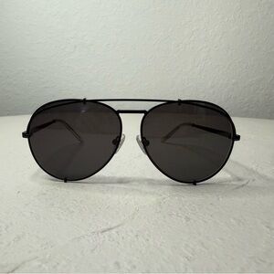 Diff Eyewear Koko Aviator Sunglasses Matte Black Grey Metal Frame w/ Case
